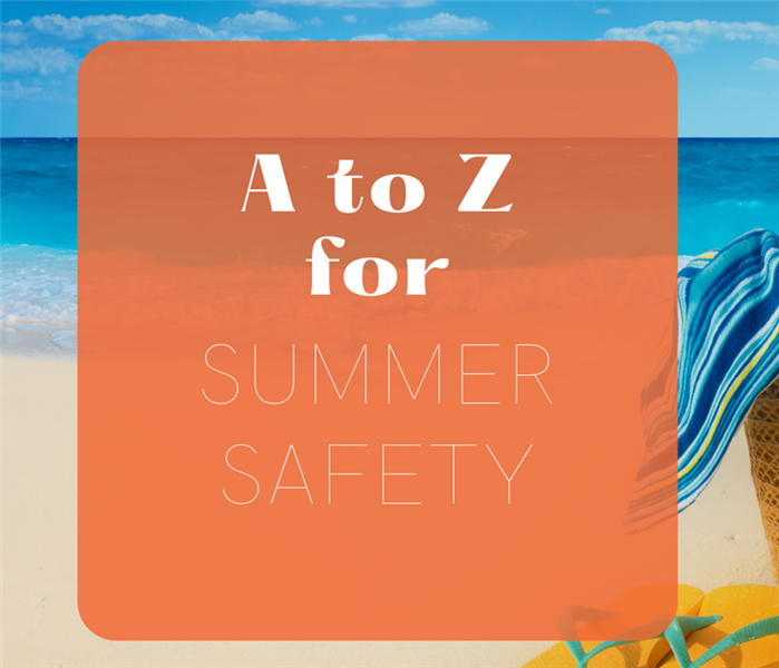 beach theme "A to Z for summer safety"
